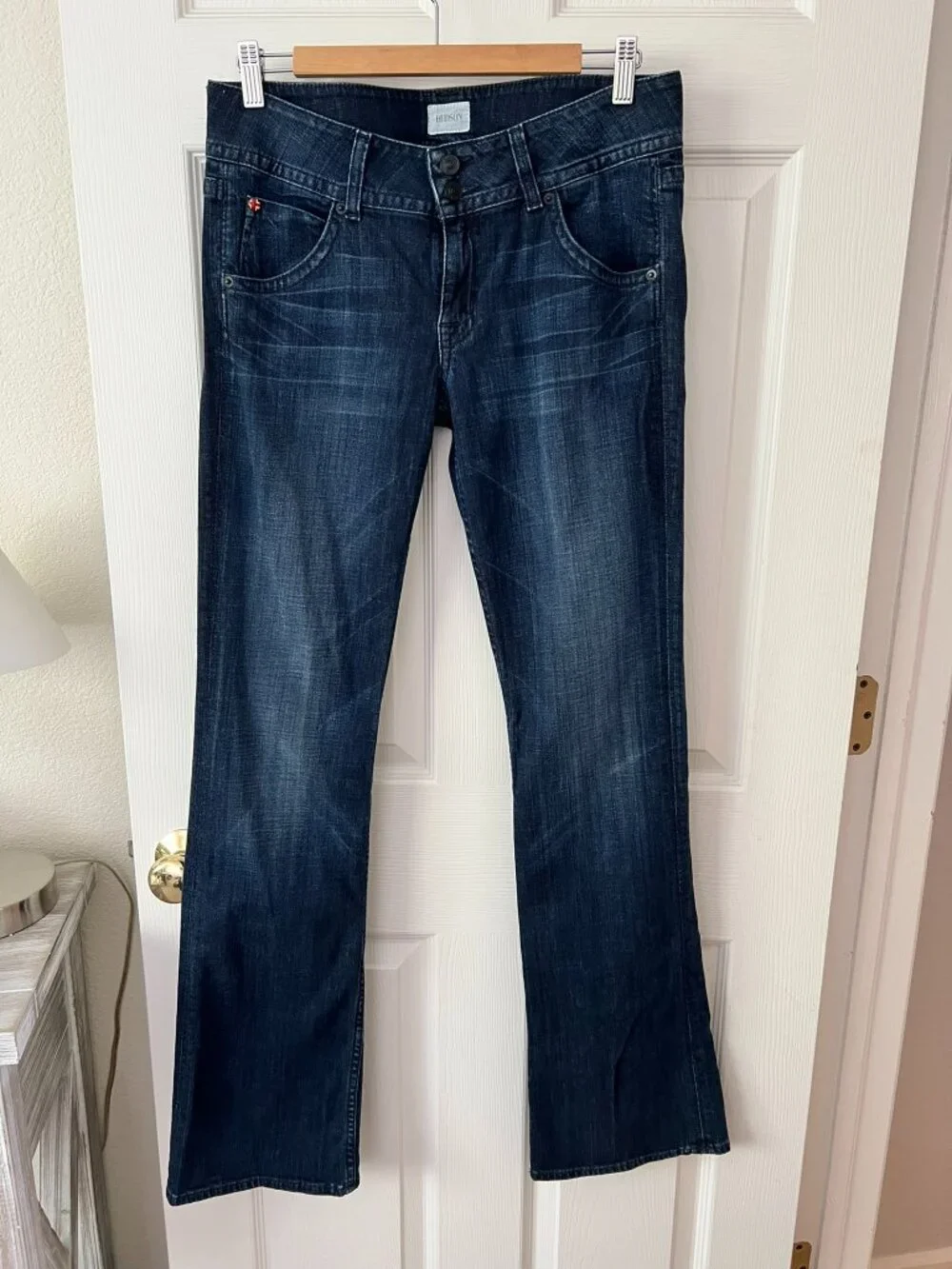 Hudson Signature Bootcut Jeans Sz 30 Dark Wash Long Inseam 33 Flap Pocket - Picture 14 of 14